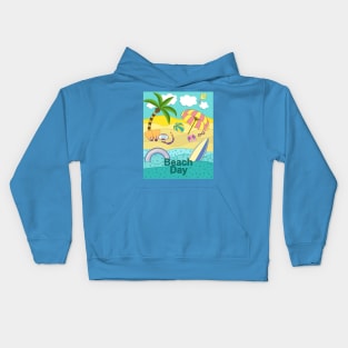 Hello Summer - Beach Day Kids Hoodie